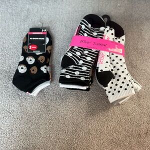 Betsey Johnson Black and White Patterned Socks Set